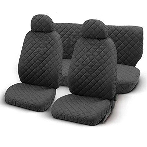 Lupex Shop Trap_GS Set Coprisedili, Cotone Trapuntato, Grigio Scuro, 6 Pezzi - Ilgrandebazar