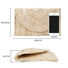 Carica l&#39;immagine nel visualizzatore di Gallery, ISIYINER Pochette in Paglia Estiva,Borsa Mare borsa da donna Eleganti Clutch...