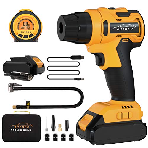 AUTDER Pompa di Aria del Compressore 2600mAh 140PSI 12V DC della di... - Ilgrandebazar
