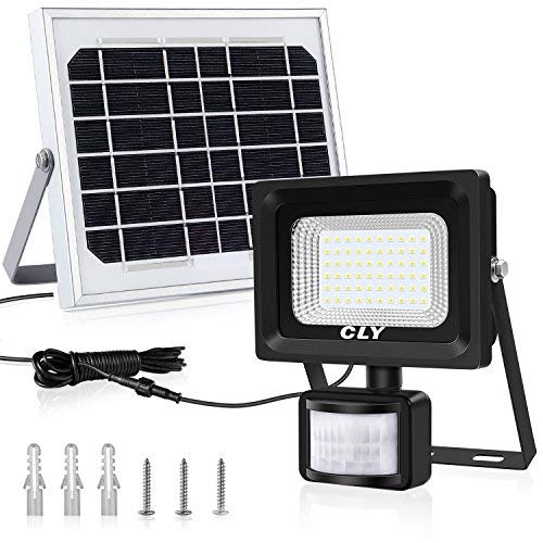 CLY Faretto Solare con Sensore di Movimento 60 LED, Luce da Solar