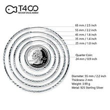 Carica l&#39;immagine nel visualizzatore di Gallery, T400 Jewelers Orecchini Cerchio Argento Sterling 925 Diamond Cut Creoli 55mm