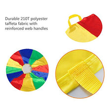 Carica l&#39;immagine nel visualizzatore di Gallery, Paracadute Ludico Arcobaleno da Gioco Diametro Set Festa per Bambini &#39;con 12 Manici 350 cm