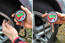 Carica l&#39;immagine nel visualizzatore di Gallery, VERGO Manometro Pressione Digitale per Pneumatici Tubo Flessibile Rinforzato...