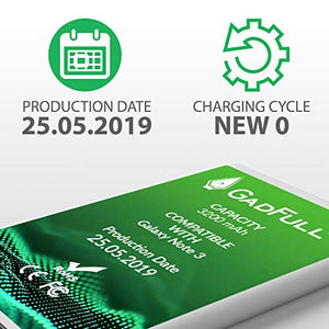 GadFull Batteria compatibile con Samsung Galaxy Note 3 | 2019 Data di... - Ilgrandebazar