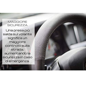 Coprivolante Auto Universale Pelle - Copri Volante In Tessuto nero