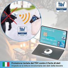 Carica l&#39;immagine nel visualizzatore di Gallery, valonic Custodia RFID Blocker – 6 pezzi – Certificazione TÜV – Plastica – Trasparente – Custodia NFC – Custodia per carte di credito e carte di credito, trasparente, 6x Seiteneinschub, Porta carte di