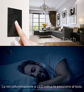 LIVOLO Interruttore della Luce con Indicatore LED Touch Switch Nero
