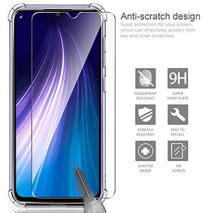 Leathlux Cover Xiaomi Redmi Note 8 Custodia Trasparente + 2 × - Ilgrandebazar