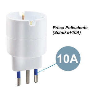 EXTRASTAR Set 4 Adattatori da Schuko a Spina presa- 4 Pezzi, Bianco - Ilgrandebazar