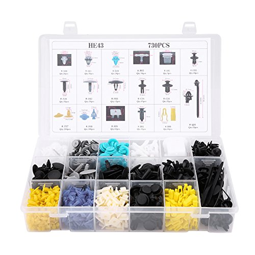 730 pezzi clip di carrozzeria, 17 assortiti corpo vettura push pin... - Ilgrandebazar