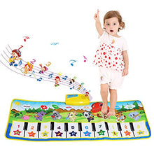 Carica l&#39;immagine nel visualizzatore di Gallery, Tappeto Musicale Bambini, BelleStyle Bambino Piano Playmat Strumento Blu