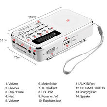 Carica l&#39;immagine nel visualizzatore di Gallery, docooler Mini FM Radio Altoparlante Digitale Portatile da 3 W Rosso
