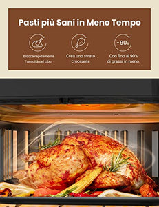 Proscenic T21 Friggitrice ad Aria, 5.5L Air Fryer Controllo con App & Alexa e Display LED Toccabile, Funzioni Timer/Preriscaldamento/Programmi/Senza BPA e PFOA per Patatine Fritte/Ali di Pollo/Pizza