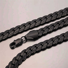 Carica l&#39;immagine nel visualizzatore di Gallery, U7 Collana Uomo a Catena Cubana Larghezza 6mm 9mm Grossa Nero(9mm) - Ilgrandebazar