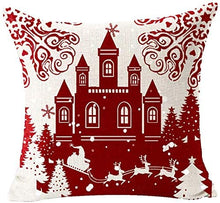 Carica l'immagine nel visualizzatore di Gallery, Gspirit 4 Pack Cuscini Divano Pupazzo di Neve di Natale Alce Cotone Biancheria Decorativo Copricuscini Divano 45x45 cm