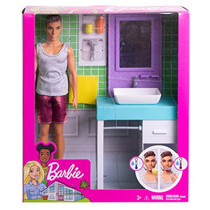 Barbie- Playset Il Bagno di Ken, Bambola con Barba Che Appare e Scompare,... - Ilgrandebazar