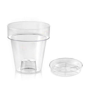 VASO TRASPARENTE "PORTO" CON SUPPORTO PER ORCHIDEE DIAMETRO CM 14 COMPLETO... - Ilgrandebazar