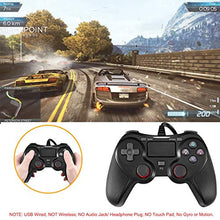 Carica l'immagine nel visualizzatore di Gallery, BuFan PS4 Controller, USB Joystick a Doppia Vibrazione Shock con 1,5 M USB...
