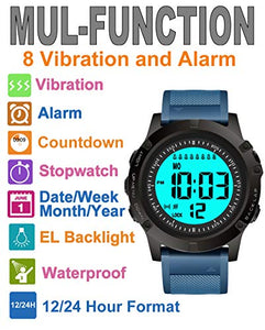 TICCI, orologio da uomo con 8 sveglie vibranti per meditazione, Blue Strap - Ilgrandebazar