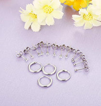 Carica l&#39;immagine nel visualizzatore di Gallery, Yadoca 8 Paia Orecchini in Acciaio inossidabile per Donne Uomini Argento-tone