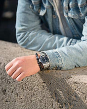 Carica l&#39;immagine nel visualizzatore di Gallery, GOOD.designs ® Bracciale con perle di lava nera o onice (per uomo e Blu - Ilgrandebazar