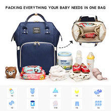 Carica l'immagine nel visualizzatore di Gallery, Zaino Mamma neonato Fasciatoio, Multifunzione Bambino Borsa Nappy Navy Blu 3