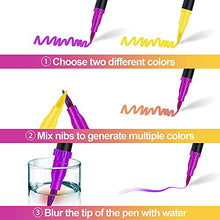 Carica l&#39;immagine nel visualizzatore di Gallery, MISDUWA Brush Pen Lettering, 24 colori Pennarelli Punta Fine 0,4 mm e 1-2mm Punta Pennello, Pennarelli Journal, Colorare e Disegnare,Schizzi