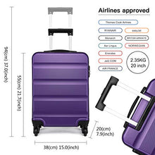 Carica l'immagine nel visualizzatore di Gallery, Kono Trolley Rigido in ABS bagaglio a mano 55x38x20 cm Valigia rigida Porpora