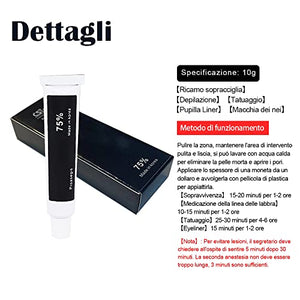 Crema anestetica per tatuaggi, trucco permanente, lavaggio dei tatuaggi, tubo da 10 g.