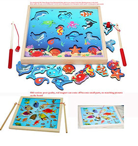 TOWO Gioco da Pesca in Legno Magnetico – include 15 Sagome con... - Ilgrandebazar