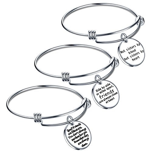 2 Bracciali Con Ciondoli Migliore Amica Per Sempre, Regalo Amicizia In Acciaio Inox, Compleanno E Natale