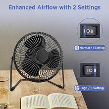 Carica l&#39;immagine nel visualizzatore di Gallery, EasyAcc Ventilatore USB, 6 Pollici Mini da Tavolo 6 Pollici, Nero