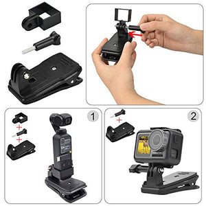 RMENOOR Backpack Hat Clip Osmo Pocket Mount Tripod for DJI...