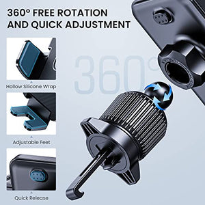 CINDRO Porta Cellulare Auto [Clip Gancio Militare] 360 Gradi di Rotazione Supporto Telefono Auto Macchina Reggi Portacellulare Auto per Universale Smartphone