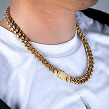 Carica l&#39;immagine nel visualizzatore di Gallery, KRKC&amp;CO Collana Cubana in Acciaio 10mm 12mm Hip Hop a Catena Cubana... - Ilgrandebazar