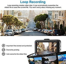 Carica l'immagine nel visualizzatore di Gallery, Dash Cam Telecamera per Auto 1080P Full HD Dashcam LCD 3 pollici WDR, Grandangolo di 170°, G-Sensor, Registrazione in Loop, Monitor di Parcheggio