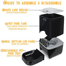 Carica l'immagine nel visualizzatore di Gallery, Gohiking Erogatore Cibo Automatico per Cani e Gatti 6,5L, Dispenser Nero
