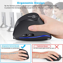 Carica l'immagine nel visualizzatore di Gallery, ECHTPower Mouse Portatile, Verticale, Design Ergonomico, DPI Nero