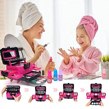 Carica l'immagine nel visualizzatore di Gallery, Valigetta Trucchi Bambina Giochi Bambina - Sicuro e lavabile trucchi bambina anallergici, Borsa set trucchi bambina reale, Principessa Compleanno regalo bambina 4 5 6 7 8 9 anni (Rosa)
