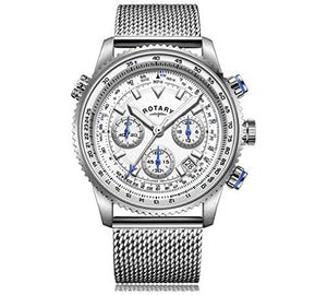 Rotary da uomo in acciaio INOX maglia stile pilota misura unica, Silver - Ilgrandebazar