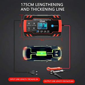 Directtyteam Caricabatterie per Auto Caricabatteria Moto 8A Rosso nero