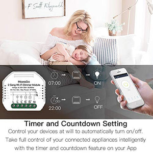 MoesGo Mini 2 Gang Modulo smart WiFi fai da te per interruttori, modello...
