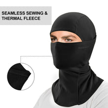 Carica l&#39;immagine nel visualizzatore di Gallery, ROCKBROS Passamontagna Moto Invernale Termico con Pile Balaclava Sottocasco Caldo Multifunzionale per Ciclismo Sci Antivento Traspirante Unisex Taglia Unica Logo Riflettente Nero