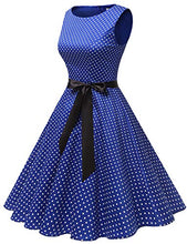 Carica l'immagine nel visualizzatore di Gallery, Gardenwed Annata 1950 retrò Rockabilly Polka S, Royal Blue Small White Dot