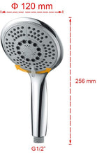 Carica l'immagine nel visualizzatore di Gallery, GRIFEMA COMPLENTO-G803 Manopola Doccia Grande (G1 / 2 pollici, Diametro 120 mm), Soffione Doccia con 5 modalità Spray, Argento/Cromo Grande Taglia