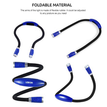 Carica l&#39;immagine nel visualizzatore di Gallery, LEDGLE LED Luce del Libro, Mani libere, Braccio Flessibile, 4 6500-7000K, Blu - Ilgrandebazar