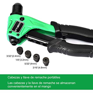 Pinza rivettatrice con 4 teste intercambiabili, manuale 40...