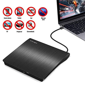 Masterizzatore DVD CD Externo, Cocopa Unità DVD Esterna USB 3.0 DVD/CD Drive DVD-R CD-RW Dispositivo Lettore di Schede Portatile Ultra Slim External Disc Per Windows 98/ME/ 2000/XP/Vista/7/8/10