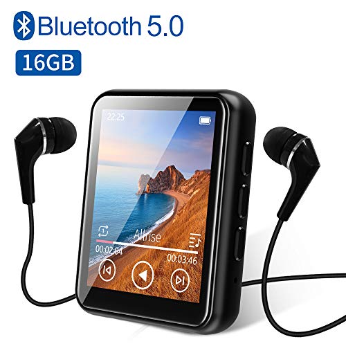 Lettore MP3 con Bluetooth 5.0, 16 GB Lettori de 1.8 Pollici Full Touch...