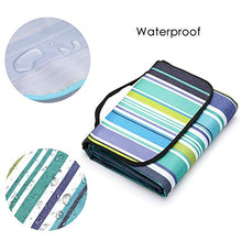 Carica l&#39;immagine nel visualizzatore di Gallery, LIVEHITOP Coperta da PIC-nic 200x200 cm Impermeabile - Tappeto Blu Striscia